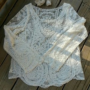Lacy off white top